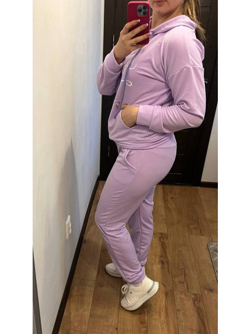 Костюм спортивний з капюшоном Бузковий 191