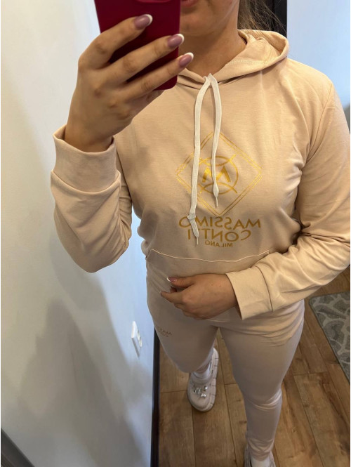 Костюм спортивний з капюшоном MASSIMO Пудра 281