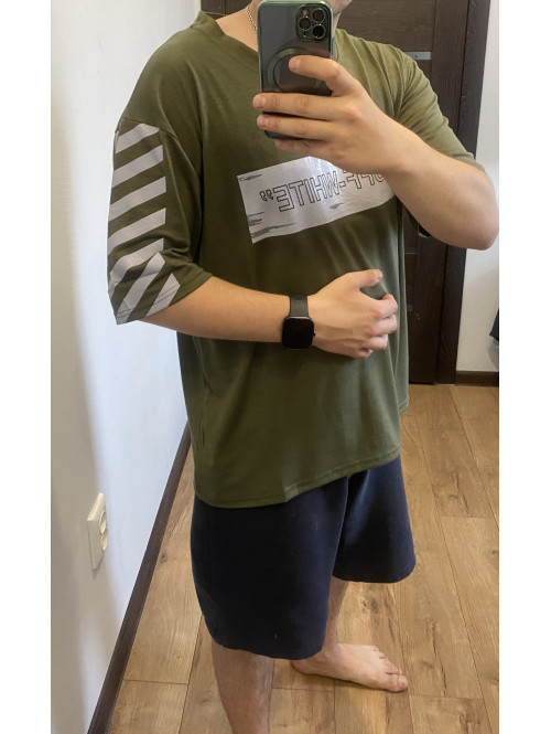 Футболка "OFF-WHITE" Хакі 386