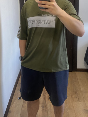 Футболка "OFF-WHITE" Хакі 386