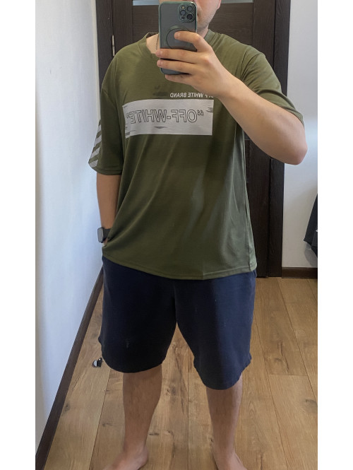 Футболка "OFF-WHITE" Хакі 386