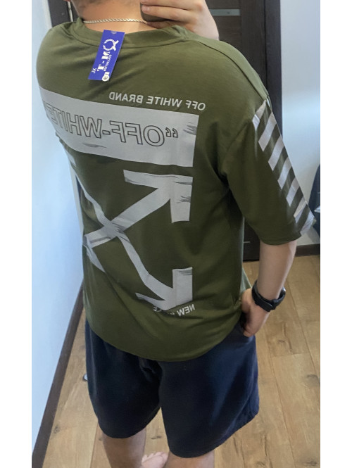 Футболка "OFF-WHITE" Хакі 386