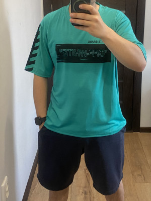 Футболка "OFF_WHITE" Бірюза 385