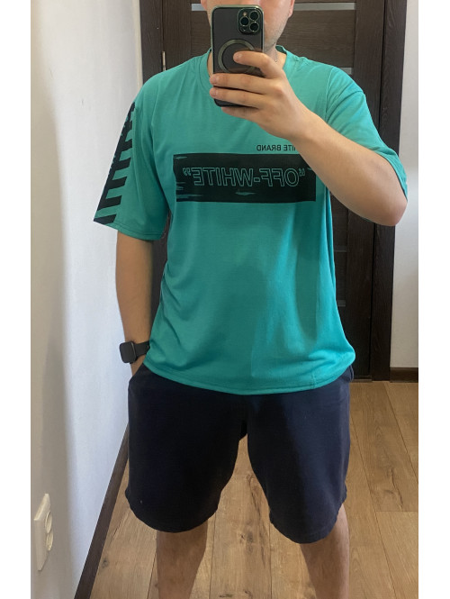 Футболка "OFF_WHITE" Бірюза 385