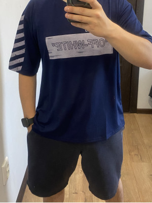 Футболка "OFF-WHITE" Темно-синій 384