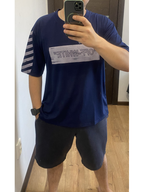 Футболка "OFF-WHITE" Темно-синій 384
