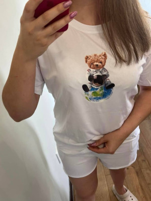 Костюм з Ведмедиком Білий 323