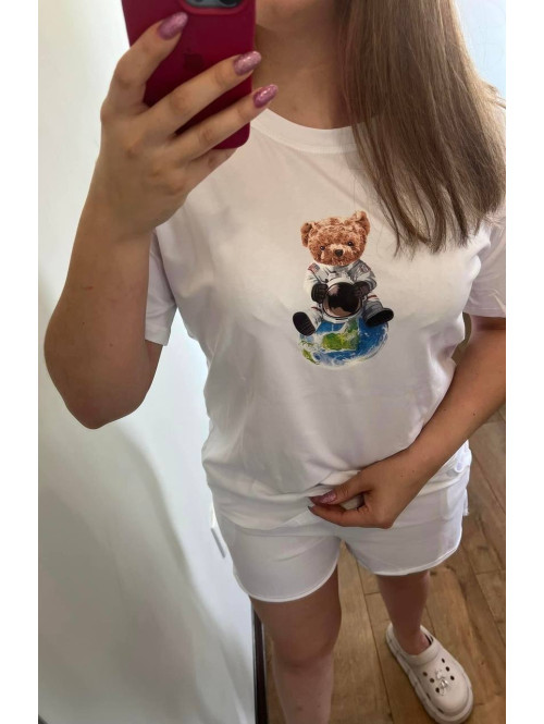 Костюм з Ведмедиком Білий 323